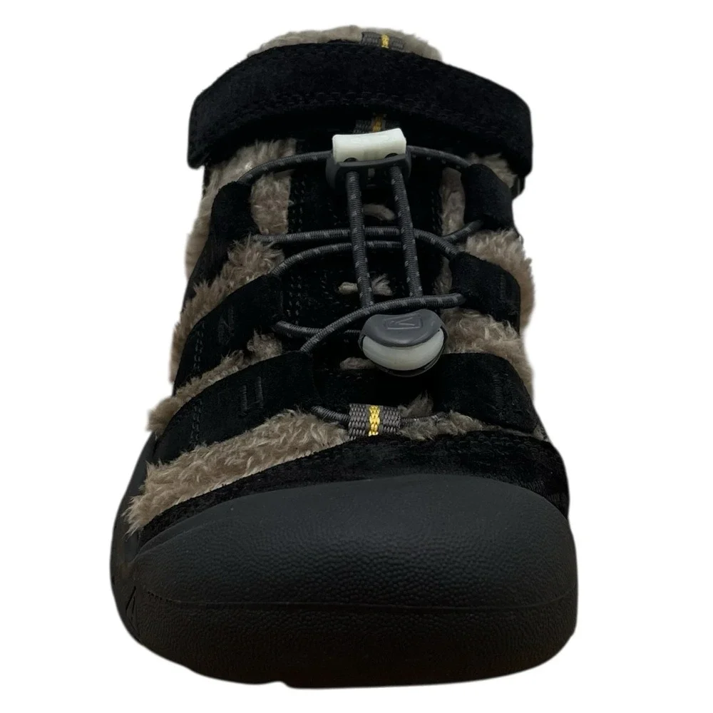 KEEN Youth Big Boys Girls Newport Suede Cozy Shoes Size 1 Black Slip-on Bungee